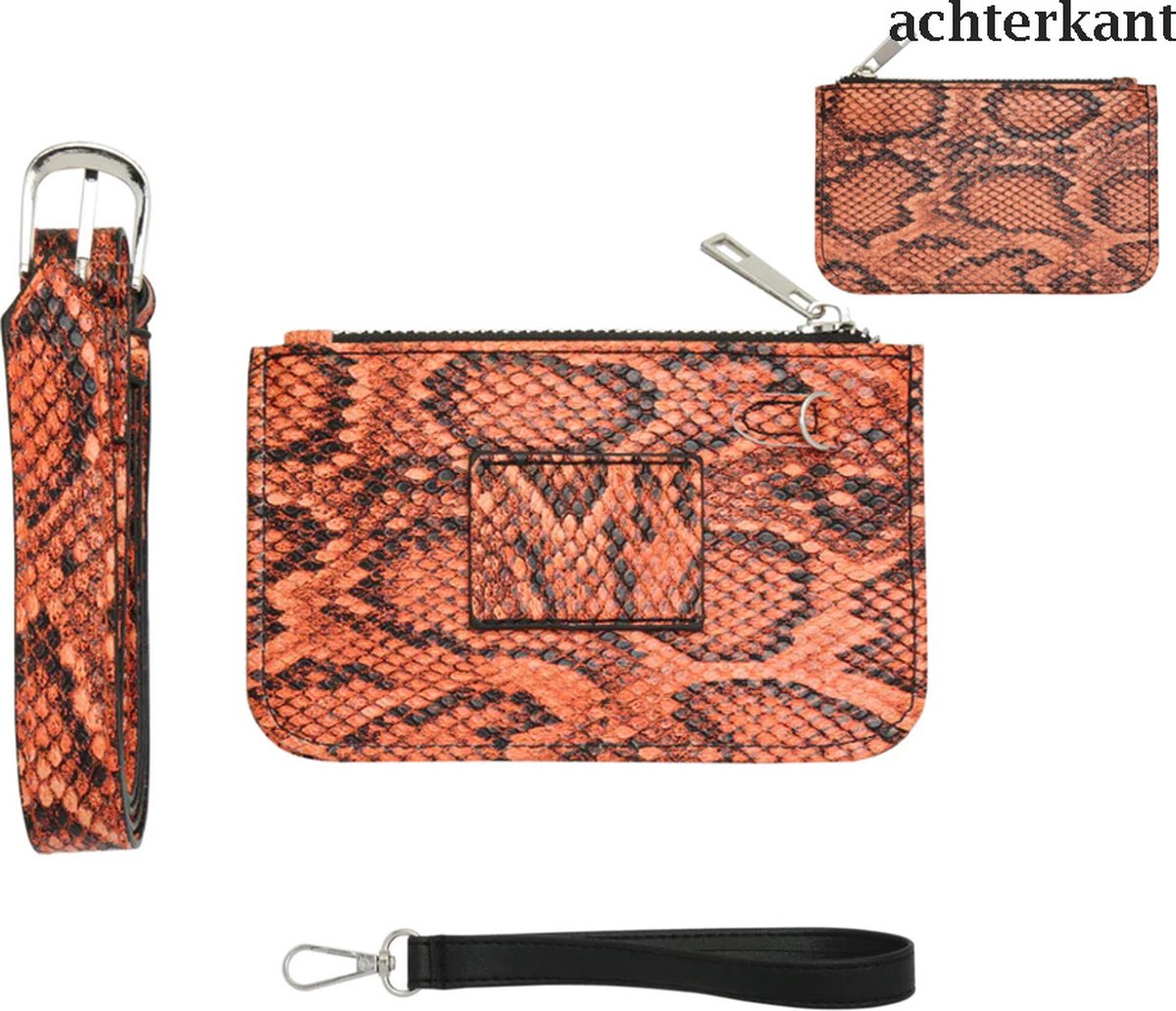Purplebox - Riem Portemonnee - Cute Snake - Oranje