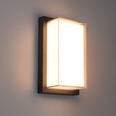 Milan LED wandlamp - 12 Watt - 3000K warm wit - IP54 waterdicht - Zwart - Wandverlichting voor binnen en buiten - Modern