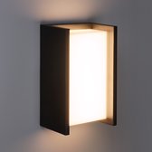 Applique LED Jasper - 12 Watt - Blanc chaud 3000K - Etanche IP54 - Zwart - Éclairage mural pour l'intérieur et l'extérieur
