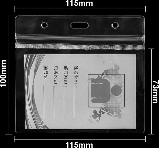 Fako Bijoux® - Porte-badge Plastique XL - Porte-cartes nominatives - Porte-cartes - 11.5x10cm - Transparent - 50 pièces