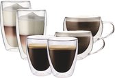 Maxxo en Verre, Café, Latte & Cappuccino - Set de 6 - Maxxo