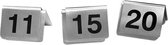 Tafelnummers set 11-20 - RVS bordjes met tafelnummers 11 t/m 20