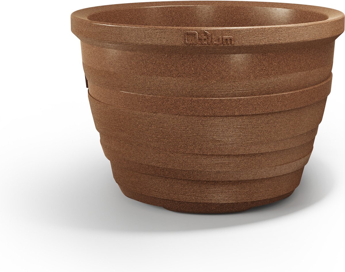 Otium bloempot dubbelwandig Lignum 40 cm terra cotta cork