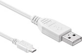 USB Micro B naar USB-A kabel - USB2.0 - tot 1A / wit - 0,15 meter