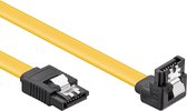 SATA datakabel - recht / haaks naar beneden - plat - SATA600 - 6 Gbit/s / geel - 0,20 meter