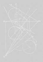 IXXI Compases Grey - Wanddecoratie - Line art - 140 x 200 cm