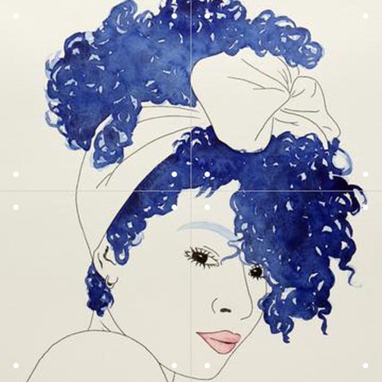IXXI Sexy Lady with Curls - Wanddecoratie - Line art