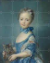 IXXI Girl with a Kitten - Wanddecoratie - Portretten - 80 x 100 cm