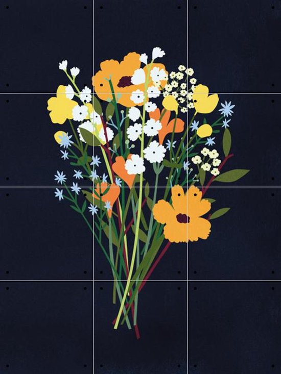 IXXI Wild Flowers Dark - Wanddecoratie - Bloemen en Planten