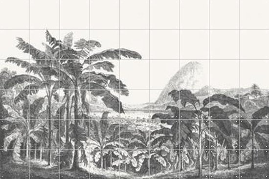 IXXI Palms and Mountain - Wanddecoratie - Bloemen en Planten - 180 x 120 cm