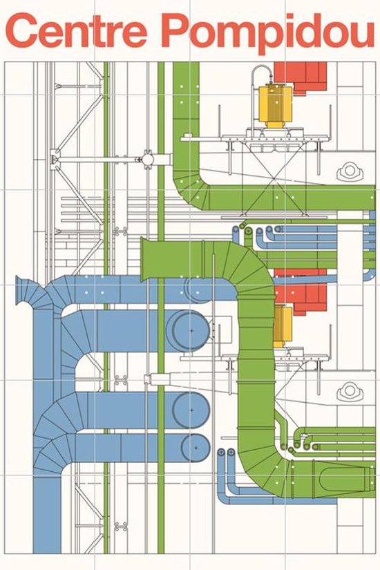 IXXI Centre Pompidou - Wanddecoratie - Landen - 80 x 120 cm