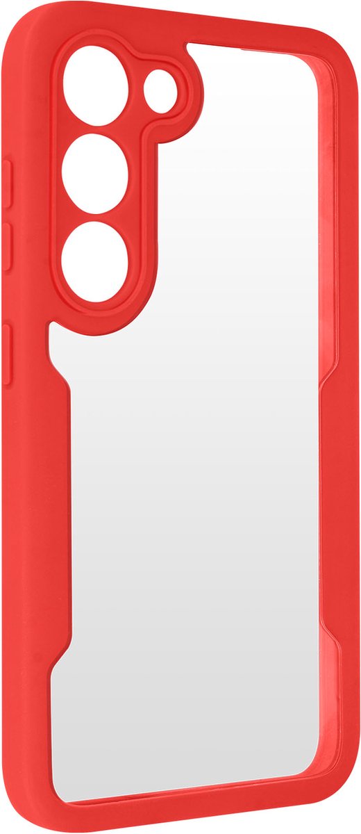 Geschikt voor Samsung S23 integrale hoes Achterkant plexiglas omtrek Rood