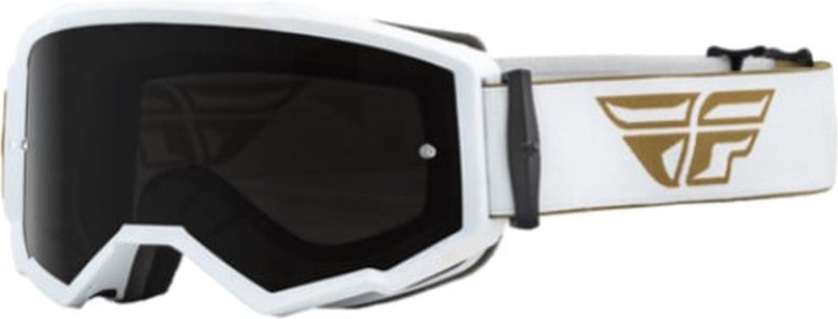 FLY Racing Zone Goggle White/Gold (Smoke Lens) -
