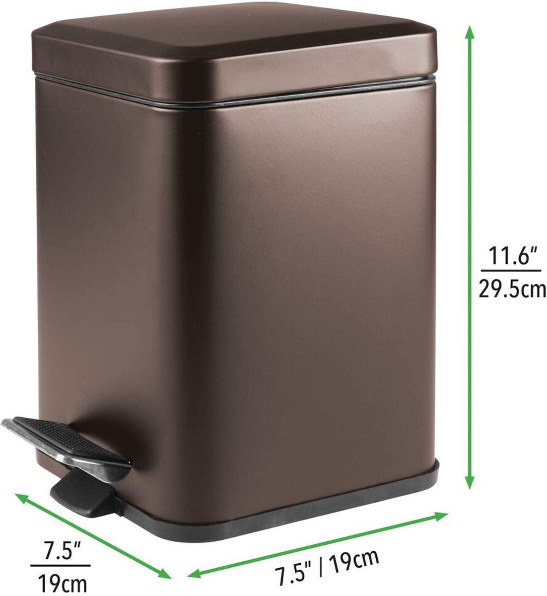 Petite Poubelle En Bois Avec Couvercle Pivotant, Pour Cuisine, Bureau, Salon, Salle De Bain, 19 X 19 X 30 Cm