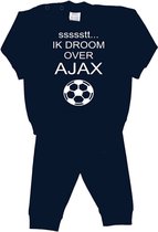 La Petite Couronne Pyjama 2-Delig "ssssstt IK DROOM OVER AJAX" Unisex Katoen Zwart/wit Maat 80/86