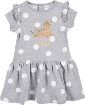 Disney Bambi - baby - jurk voor meisjes - kraamcadeau - jurk met druksluiting, korte mouwen, bamboe design - grijs -- bamboe design - 12-18 Maanden