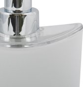 MSV Zeeppompje/dispenser Aveiro - 2x - PS kunststof - wit/zilver - 11 x 14 cm - 260 ml