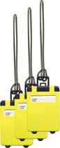 Kofferlabel Jenson - 5x - geel - 8 x 5.5 cm - reiskoffer/handbagage label