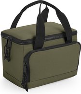 Bagbase koeltasje/lunch tas model Compact - 24 x 17 x 17 cm - 2 vakken - military groen - klein model - kwaliteit