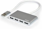 4-Port USB Hub Port Designs 900120 Silver White/Grey