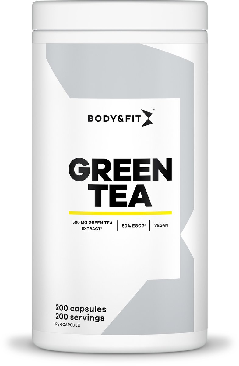 Goedkoopste Body & Fit Green Tea Ultra Pure - Fatburner - Afslankpillen - 250 mg EGCG - Afvallen - 200 capsules