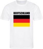 Duitsland - Deutschland - Germany - T-shirt Wit - Voetbalshirt - Maat: 122/128 (S) - 7 - 8 jaar - Landen shirts