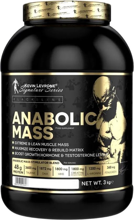 Foto: Kevin levrone anabolic mass mass gainer met creatine daa taurine fenugreek weight gainer 3000g vanilla