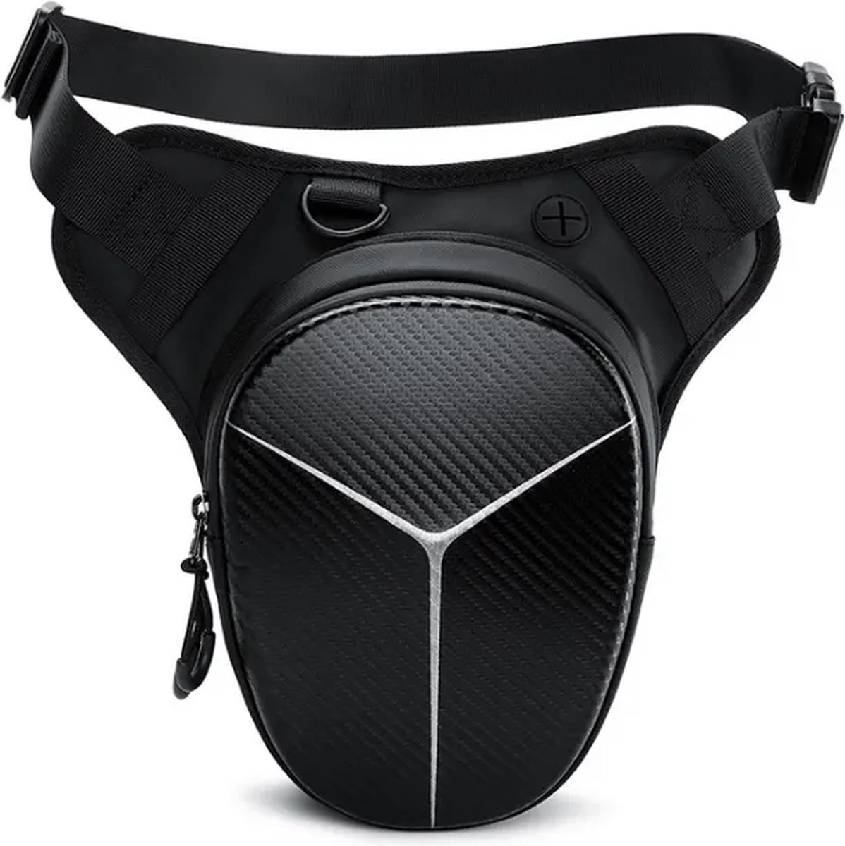 Sac latéral de jambe de moto en fibre de carbone, coque rigide