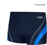 Aquaspeed Dennis Heren Zwembroek - Zwemboxer Zwart met Blauw - M