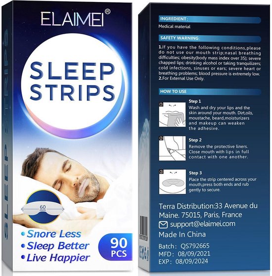 Mouth tape - Anti snurk strips - 90 pcs - Volwassen - Sleep strips