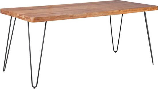 Eet-, keuken- en bureautafel, kleine tafel in artisan eiken en wit, 80 x 60 cm, 100