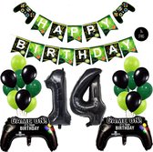 Snoes Mega Game Gamers Helium Verjaardags Ballonnen Feestdecoratie Black Cijfer Ballon nr 14