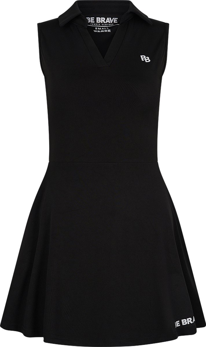 BB - Tennisjurk – Collardress – S – Zwart – Inclusief short en zakken