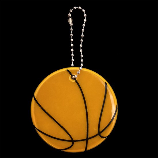 Reflecterende sleutelhanger - 1 stuks - Basketbal - Goud