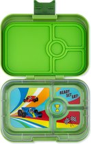 Yumbox Panino - lekvrije Bento box broodtrommel - 4 vakken - Matcha Green / Race Cars tray