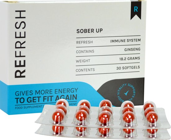 ReFresh Sober Up - Last van een kater? Wordt opnieuw fit! - 30 softgels