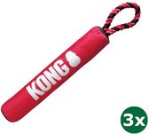 Kong signature stick met touw rood / zwart 3x 30x5x5 cm