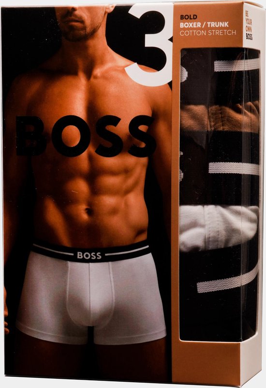 HUGO BOSS Bold trunks (3-pack) - heren boxers kort - multicolor (set met verschillende kleuren) - Maat: L