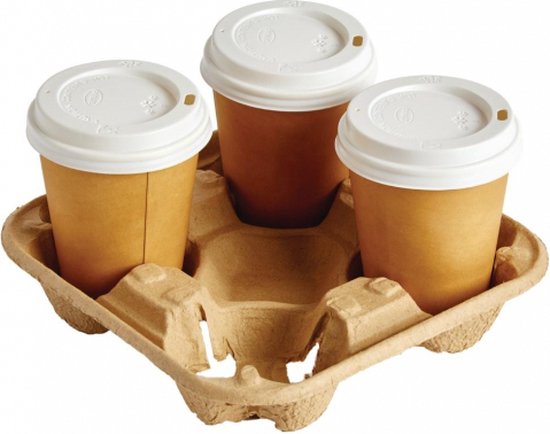 Tasse à café en carton 8oz 240ml marron + couvercles - 100 pièces - gobelets  en papier