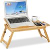 laptoptafel inklapbaar - bamboe - verstelbaar - met lade - bed en bank - schoot
