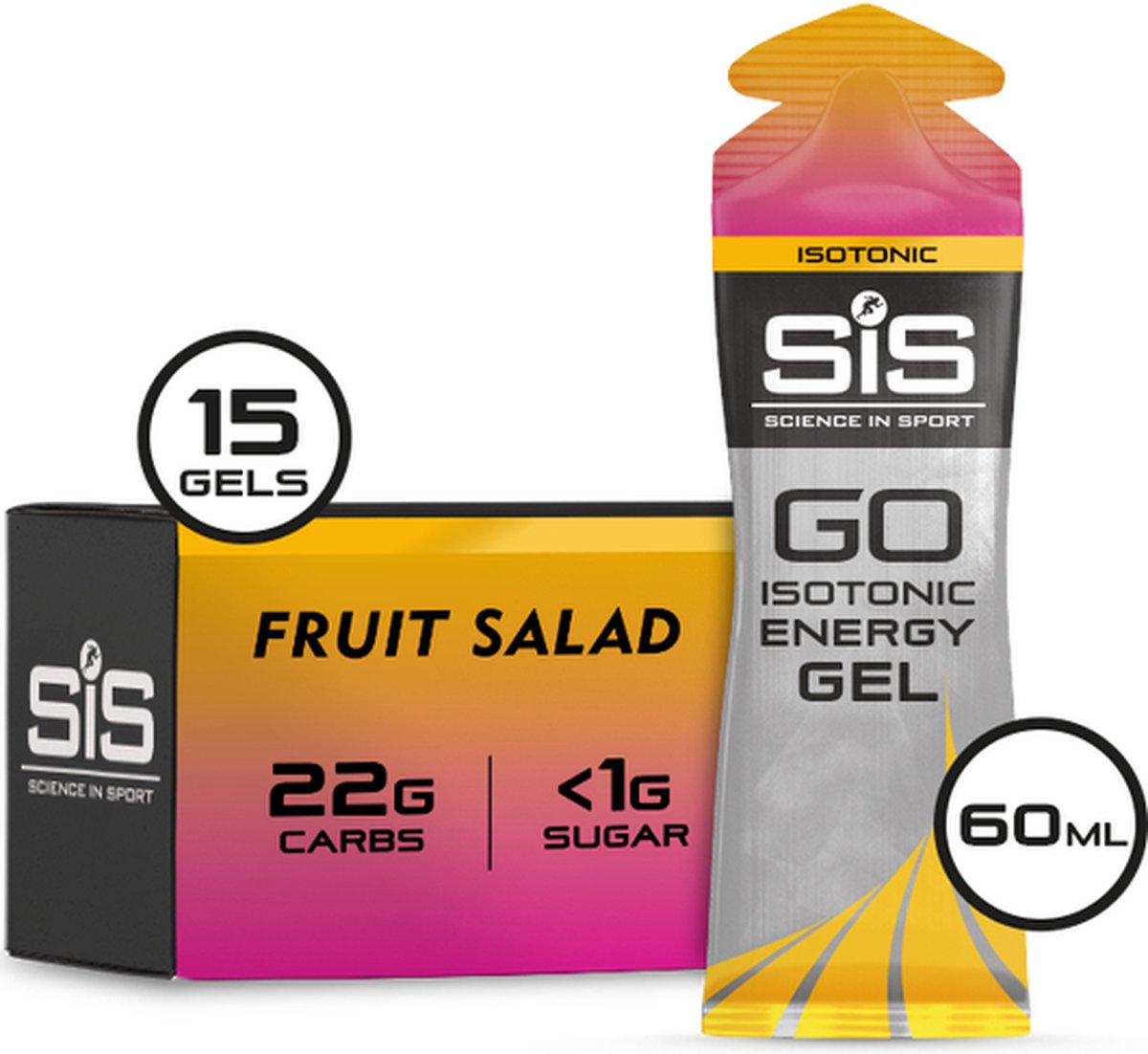 Science in Sport - SiS Go Isotonic Energygel - Energie gel - Isotone Sportgel - Fruits Salade Smaak - 15 x 60ml