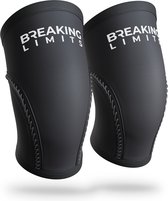 Breaking Limits Knee Sleeves Powerlifting – Voor Fitness & Crossfit – Knie Brace – 7MM – Zwart – 2 Stuks – Maat (L)
