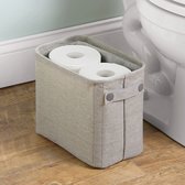 Porte-rouleau de papier toilette - panier de rangement/option de rangement pour rouleaux de papier toilette/serviettes et journaux - pour la salle de bain - grand/coton/élégant - gris clair