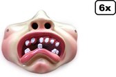 6x Demi-masque joues potelées avec dents tristes - Fun à thème amusante fête d'anniversaire party d'halloween
