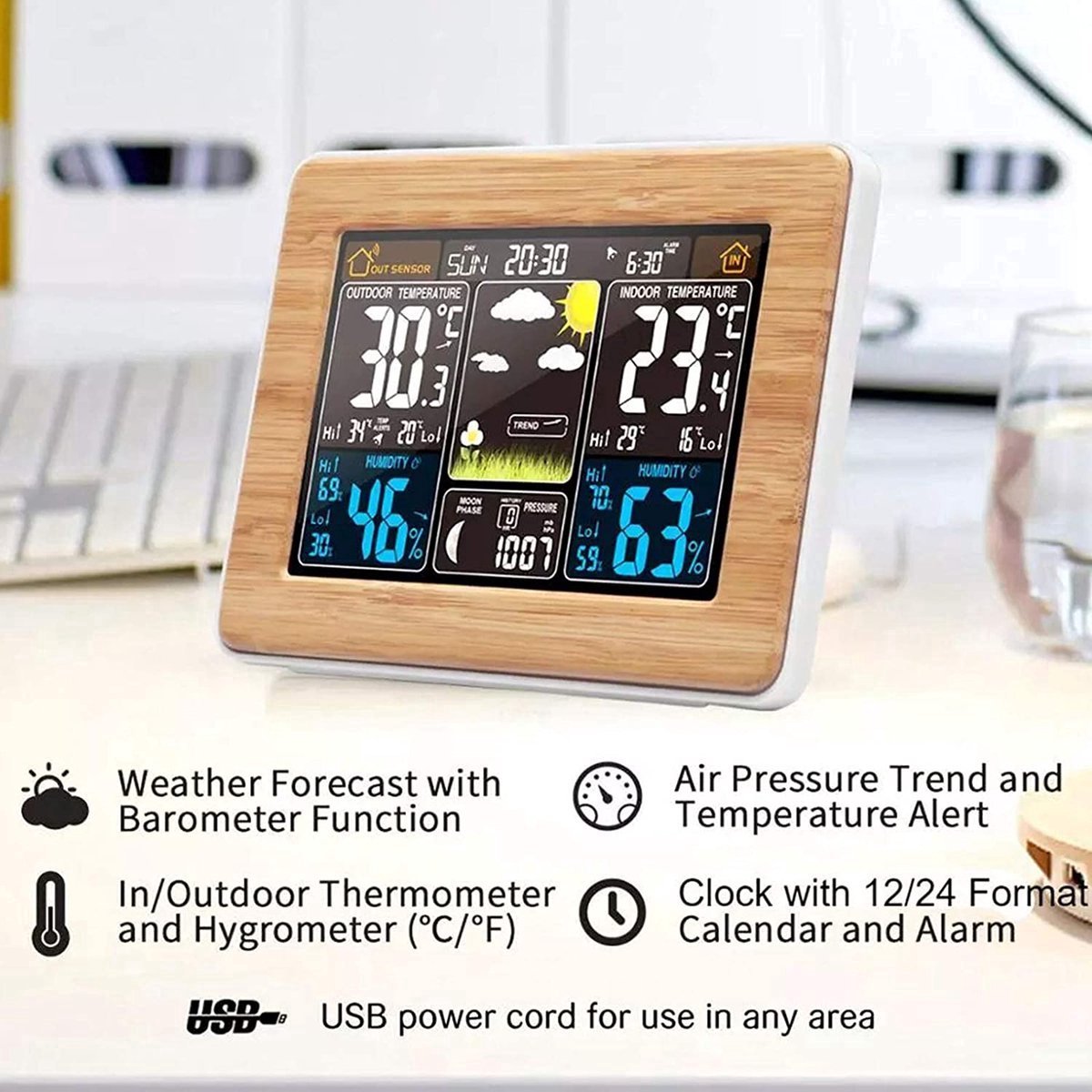 Bolture Thermomètre intérieur Plein air , Stations météo sans fil