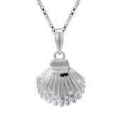 Collier en argent dames | Collier en argent avec pendentif, coquillage fermé avec petits cristaux