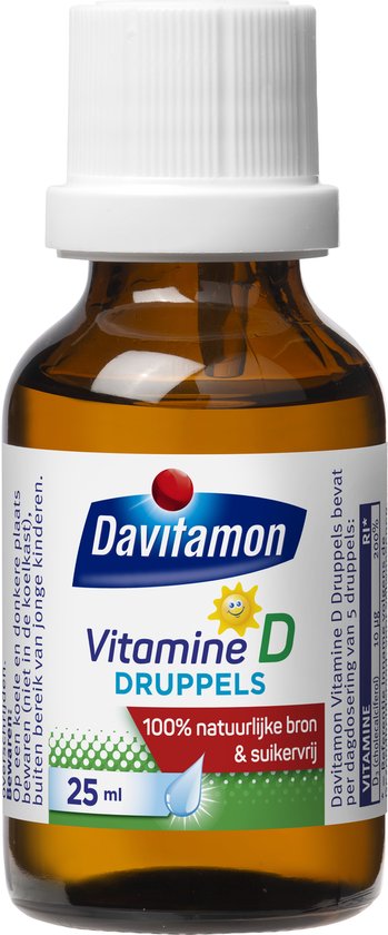 Davitamon Vitamine D Druppels - Vitamine D olie voor baby’s en kinderen - met zonnebloemolie - 100% natuurlijk - Davitamon