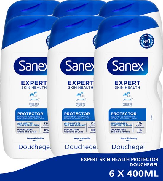 Sanex Expert Skin Health Protector Douchegel 6 x 250ml - Voordeelverpakking  | bol