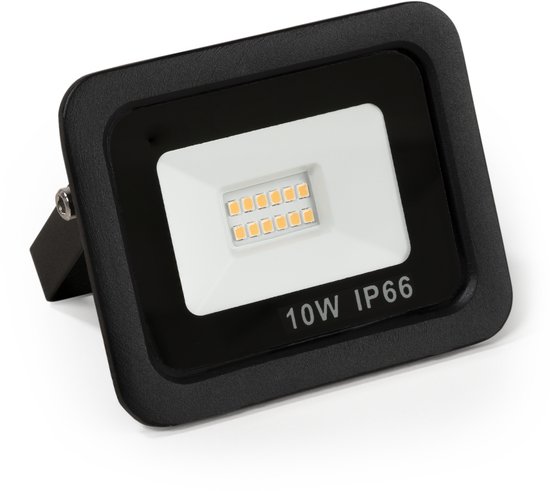 Buitenlamp ''Slim'' 10W - Wandlamp buiten 850 lumen - LED Breedstraler IP66 - Schijnwerper 4000K - Zwart