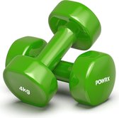 Paar vinyl halters (2 x 4 kg (groen)) Ideaal voor gymnastiek aerobics Pilates 0,5 kg - 10 kg I Halterset